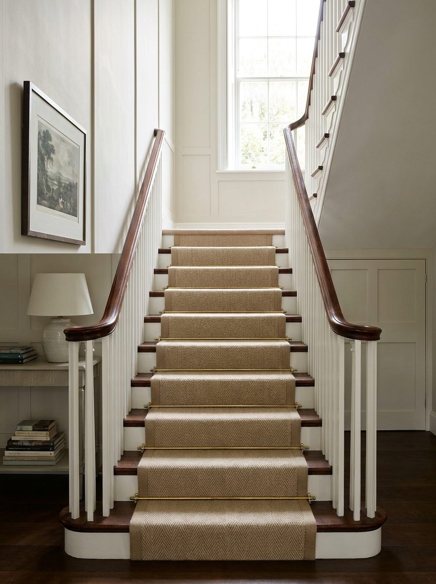 Stair carpet runner freshly fitted